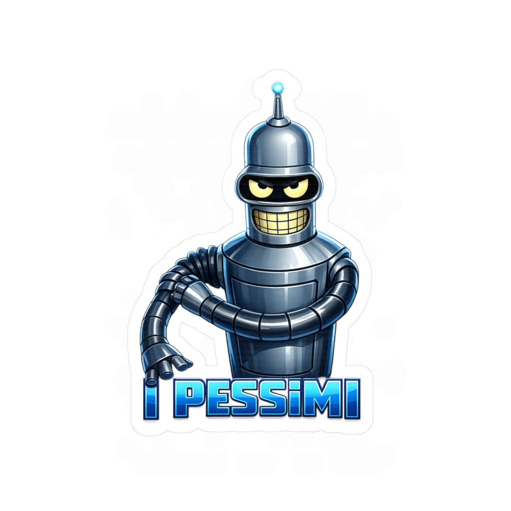 Pessimist Robot Vinyl Sticker — Funny Bender-Inspired Kiss-Cut Decal